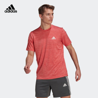 阿迪达斯官网 adidas M HT EL TEE 男装训练运动短袖T恤GM3861 金属浅猩红 A/XL(185/104A)