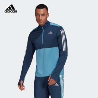 阿迪达斯官网 adidas OWN THE RUN 1/2 男装跑步运动高领长袖T恤GM6320 蓝/藏青/白 A/M(175/96A)