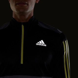 阿迪达斯官网 adidas OWN THE RUN 1/2 男装跑步运动高领长袖T恤GM6318 淡灰/黑色/酸绿 黄 A/2XL(185/108A)