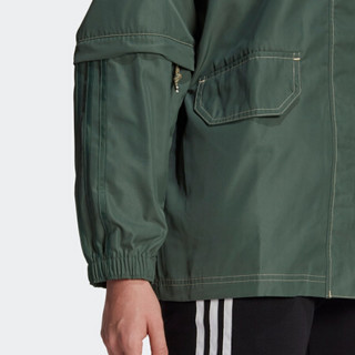 阿迪达斯官网 adidas 三叶草 WINDBREAKER 女装春秋运动立领外套GN4230 绿 30(参考身高:160~165CM)