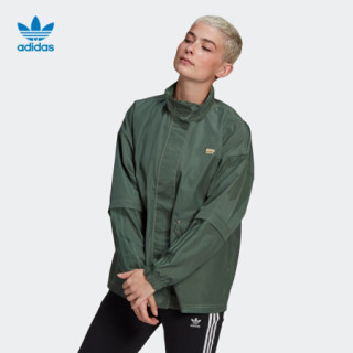 阿迪达斯官网 adidas 三叶草 WINDBREAKER 女装春秋运动立领外套GN4230 绿 30(参考身高:160~165CM)