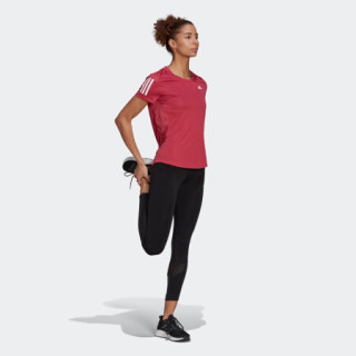 阿迪达斯官网 adidas OWN THE RUN TEE 女装夏季跑步运动短袖T恤FS9830 粉 A/S(160/84A)