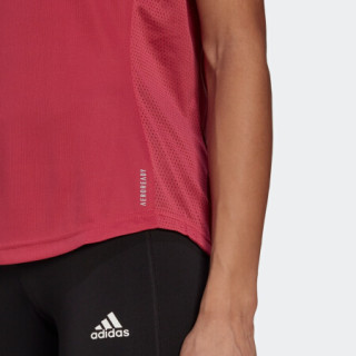 阿迪达斯官网 adidas OWN THE RUN TEE 女装夏季跑步运动短袖T恤FS9830 粉 A/S(160/84A)