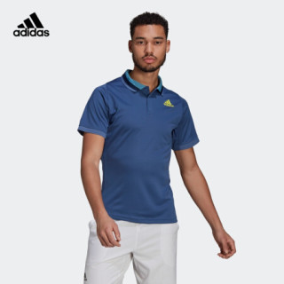 阿迪达斯官网adidas FLFT POLO PB HR 男装夏季网球运动短袖Polo衫GK9531 蓝/酸绿 黄 A/XL(185/104A)