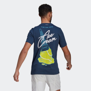 阿迪达斯官网 adidas M SS Q1 TEE AO 男装夏季网球运动短袖T恤GN8069 藏青 A/XL(185/104A)