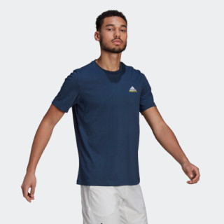 阿迪达斯官网 adidas M SS Q1 TEE AO 男装夏季网球运动短袖T恤GN8069 藏青 A/XL(185/104A)