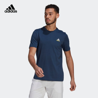 阿迪达斯官网 adidas M SS Q1 TEE AO 男装夏季网球运动短袖T恤GN8069 藏青 A/XL(185/104A)