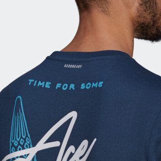 阿迪达斯官网 adidas M SS Q1 TEE AO 男装夏季网球运动短袖T恤GN8069 藏青 A/XL(185/104A)