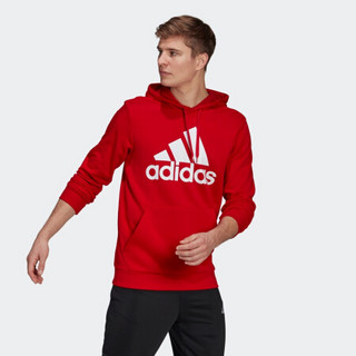 阿迪达斯官网 adidas M BL FT HD 男装训练运动连帽卫衣GV0249 浅猩红/白 A/S(175/92A)