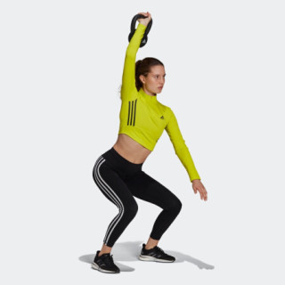 阿迪达斯官网 adidas CROP LONGSLEEVE女装训练运动长袖T恤H23451 酸绿 黄/黑色 A/XL(170/96A)