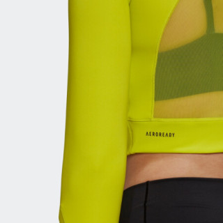 阿迪达斯官网 adidas CROP LONGSLEEVE女装训练运动长袖T恤H23451 酸绿 黄/黑色 A/XL(170/96A)