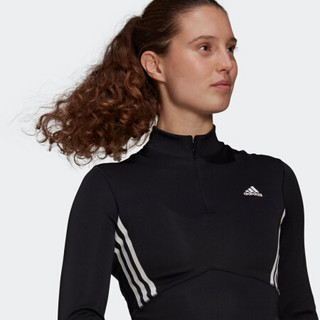 adidas 阿迪达斯 CROP LONGSLEEVE 女子运动T恤 H23449 黑色/白 XXL