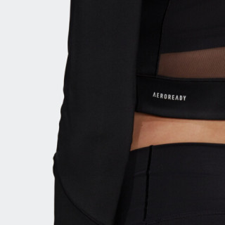 阿迪达斯官网 adidas CROP LONGSLEEVE女装训练运动长袖T恤H23449 黑色/白 A/2XL(175/100A)