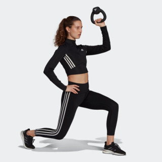 阿迪达斯官网 adidas CROP LONGSLEEVE女装训练运动长袖T恤H23449 黑色/白 A/2XL(175/100A)