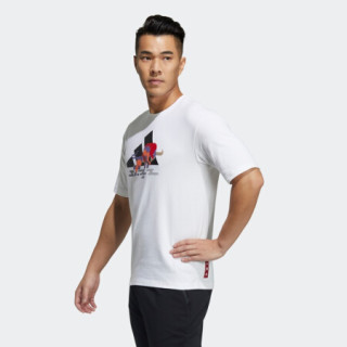 阿迪达斯官网 adidas CNY GFX T 新年款赵俊凯同款男装训练运动短袖T恤GP1835 白 A/2XL(185/108A)