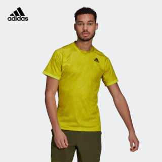 阿迪达斯官网 adidas FLFT PRNT T PB 男装网球运动服装GQ2221 酸绿 黄/白 A/XS(170/88A)