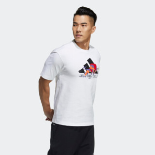 阿迪达斯官网 adidas CNY GFX T 新年款赵俊凯同款男装训练运动短袖T恤GP1835 白 A/2XL(185/108A)