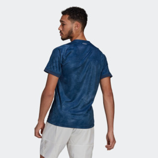 阿迪达斯官网 adidas FLFT PRNT T PB 男装网球运动服装GQ2220 藏青/酸绿 黄/蓝 A/S(175/92A)