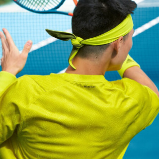阿迪达斯官网 adidas FLFT PRNT T PB 男装网球运动服装GQ2221 酸绿 黄/白 A/XS(170/88A)