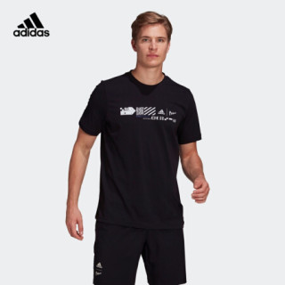阿迪达斯官网 adidas GRPHIC T PARLEY 男装网球运动服装GT2854 黑色/白 A/XL(185/104A)