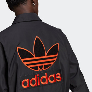 阿迪达斯官网 adidas 三叶草 Big Trfl Jkt 男装运动茄克外套H07087 黑色/橙黄 XS(参考身高:167~172CM)