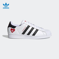 阿迪达斯官网 adidas 三叶草 SUPERSTAR 男女鞋经典运动鞋FZ1807 白/黑/红 36(220mm)