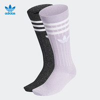 阿迪达斯官网 adidas 三叶草 FULL GL CREW 女子运动袜子GN3065 浅紫/黑色 M