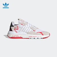 阿迪达斯官网 adidas 三叶草 NITE JOGGER 男女鞋低帮经典运动鞋H03248 白/灰/黑/红 37(230mm)