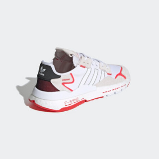 阿迪达斯官网 adidas 三叶草 NITE JOGGER 男女鞋低帮经典运动鞋H03248 白/灰/黑/红 40.5(250mm)