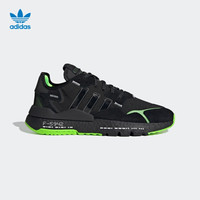 阿迪达斯官网 adidas 三叶草 NITE JOGGER 男女鞋低帮经典运动鞋H03249 黑/绿 42(260mm)