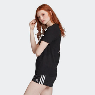 阿迪达斯官网 adidas 三叶草 Graphic Tee 女装运动短袖T恤GK3669 黑色 40(参考身高:170~175CM)