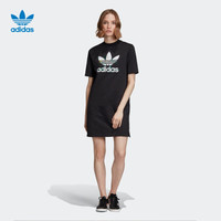 adidas 阿迪达斯 三叶草TEE DRESS女装运动短袖套头连衣裙 FL0037 黑色 36