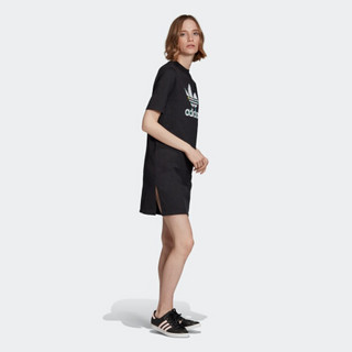 adidas 阿迪达斯 三叶草TEE DRESS女装运动短袖套头连衣裙 FL0037 黑色 32