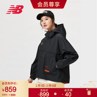 New Balance NB官方秋冬女款NAA34012连帽简约经典百搭时尚舒适休闲梭织夹克/外套 BK L