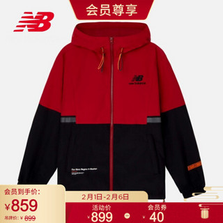 New Balance NB官方秋冬中性款NAA34023连帽简约经典百搭时尚舒适休闲梭织夹克/外套 BUR S