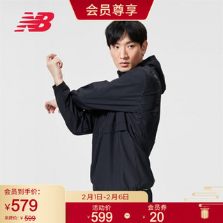 New Balance NB官方秋冬男款AMJ03044连帽简约经典百搭时尚舒适休闲梭织夹克/外套 BK M