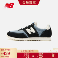 New Balance NB官方秋冬中性款COMP100系列MLC100YG皮革拼接时尚复古休闲鞋 黑色/浅蓝 MLC100YA 43(脚长27.5cm)