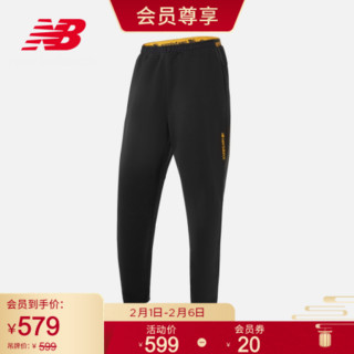 New Balance NB官方2021新款男款AMP11330简约经典百搭时尚休闲Logo针织长裤 BK AMP11330 XL