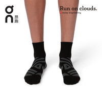 On 昂跑 舒适女款中帮跑步袜 Mid Sock Black/Shadow 黑/深灰 XS