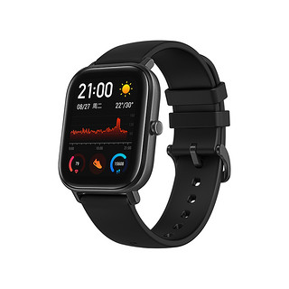 AMAZFIT 跃我 GTS 智能手表 43.25mm 曜石黑 硅胶表带（GPS、NFC）