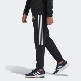 阿迪达斯官网 adidas CLEOFUS联名男儿童装秋季训练运动裤子GP5938 黑色/白/半荧光绿 140CM