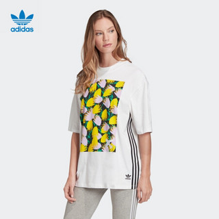adidas ORIGINALS 阿迪达斯官网 adidas 三叶草 GRAPHIC TEE 女装夏季运动短袖T恤FL4080 白 34(参考身高:164~167CM)