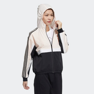 阿迪达斯官网 adidas FI JKT HOOD 女装训练运动夹克外套GP0622 粉 锡/黑色 A/XS(155/80A)