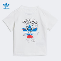 阿迪达斯官网 adidas 三叶草 TEE 婴童装运动短袖T恤GD2882 白 104CM