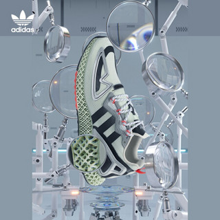 阿迪达斯官网 adidas 三叶草 ZX 2K 4D 男女鞋经典运动鞋FW2003 灰白色/灰色/黑色/银色 43(265mm)