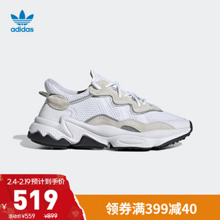 阿迪达斯官网 adidas 三叶草 OZWEEGO J 大童鞋经典运动鞋EE7773 白 38.5(235mm)