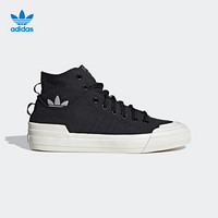 阿迪达斯官网 adidas 三叶草 NIZZA HI DL 男女鞋高帮经典帆布鞋GZ8834 一号黑/一号黑/汉玉白 41(255mm)