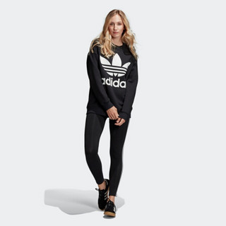 阿迪达斯官网adidas三叶草OVERSIZEDSWEAT女装春秋运动长袖圆领卫衣DH3129 黑色 2XS30(参考身高:160~165CM)