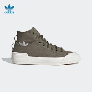 阿迪达斯官网 adidas 三叶草 NIZZA HI  DL 男女经典运动鞋GZ8833 墨绿/白 46(285mm)