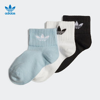 阿迪达斯官网adidas 三叶草 KIDS ANKLE SOCK 小童运动袜子GD3131 白/粉蓝/黑色 KXL